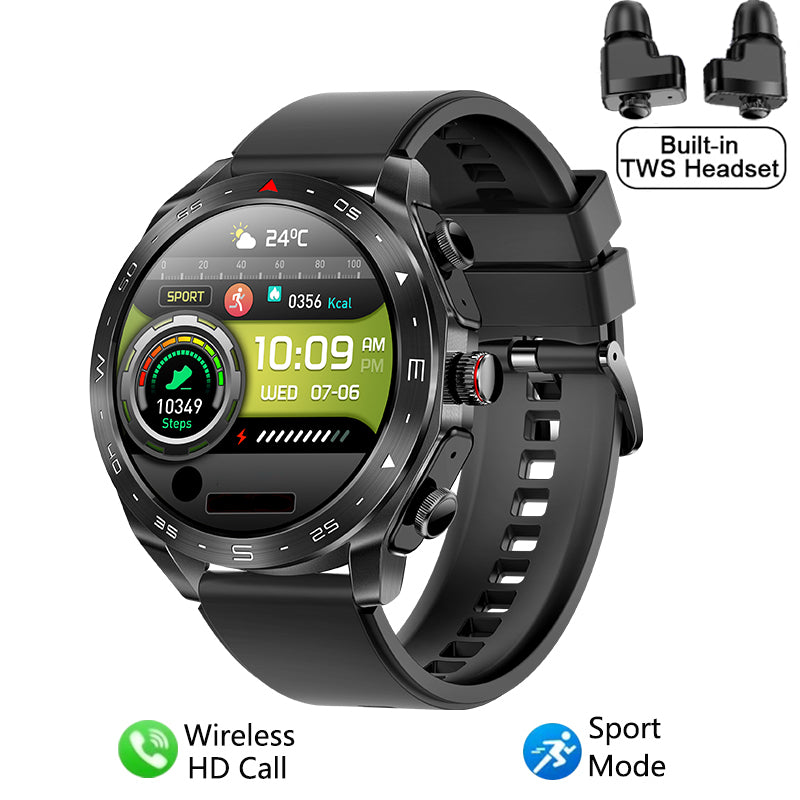 New Smart Watch TWS 2-in-1 Bluetooth Earphones HIFI 9D Sound