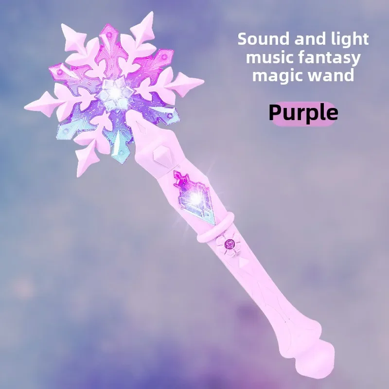 Princess Snow Wand Toy Snowflake Light Sound Sticks Kid