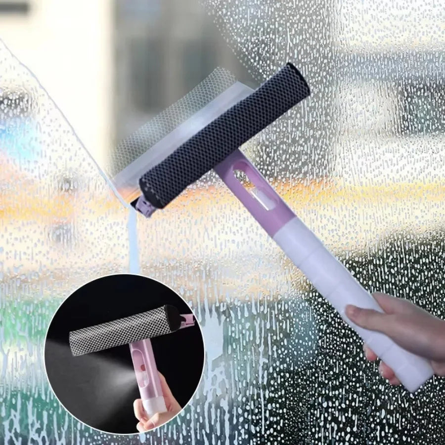 Three in one window cleaning brush glass wiper