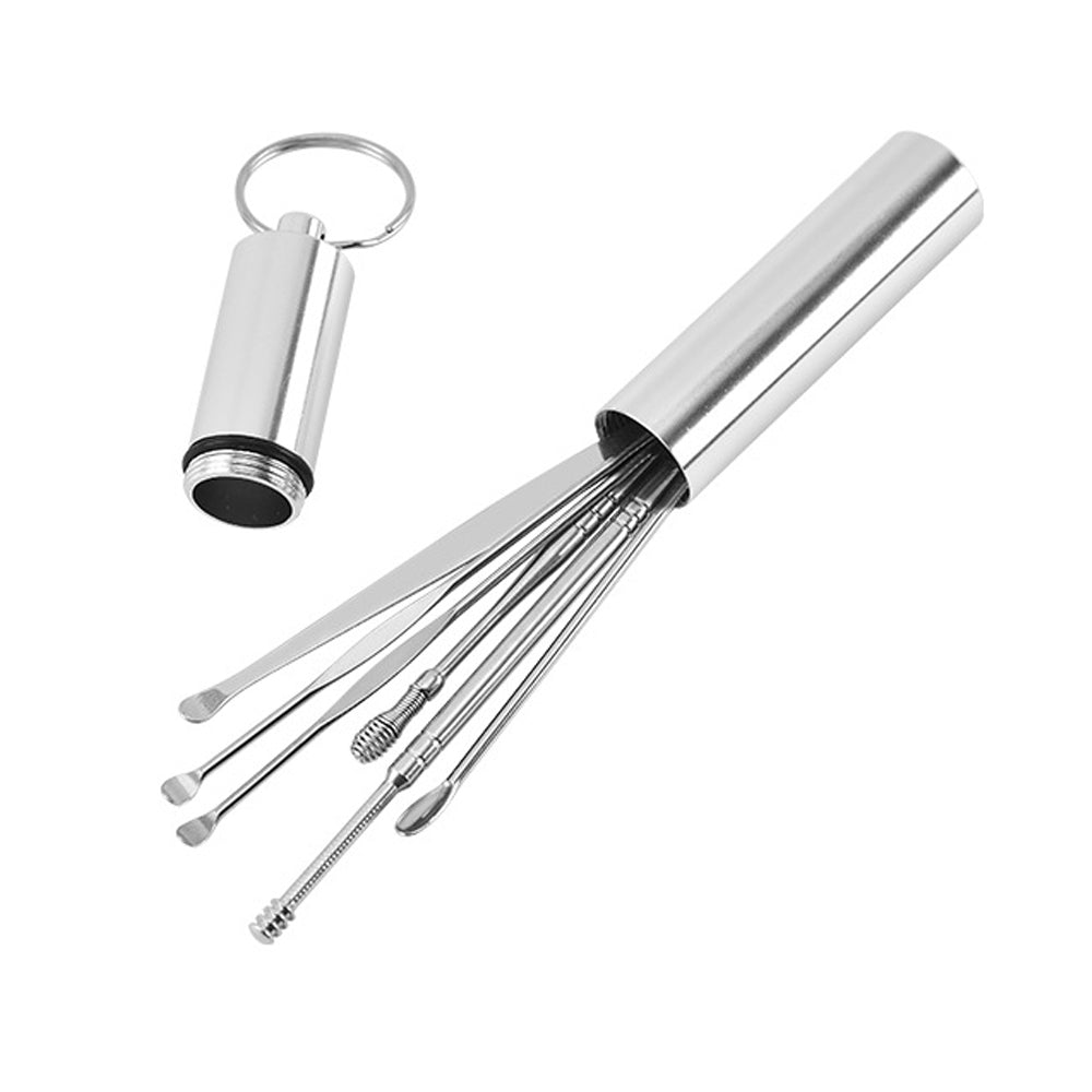 6PCS Stainless Steel Earpick Ear Cleaner Spoon