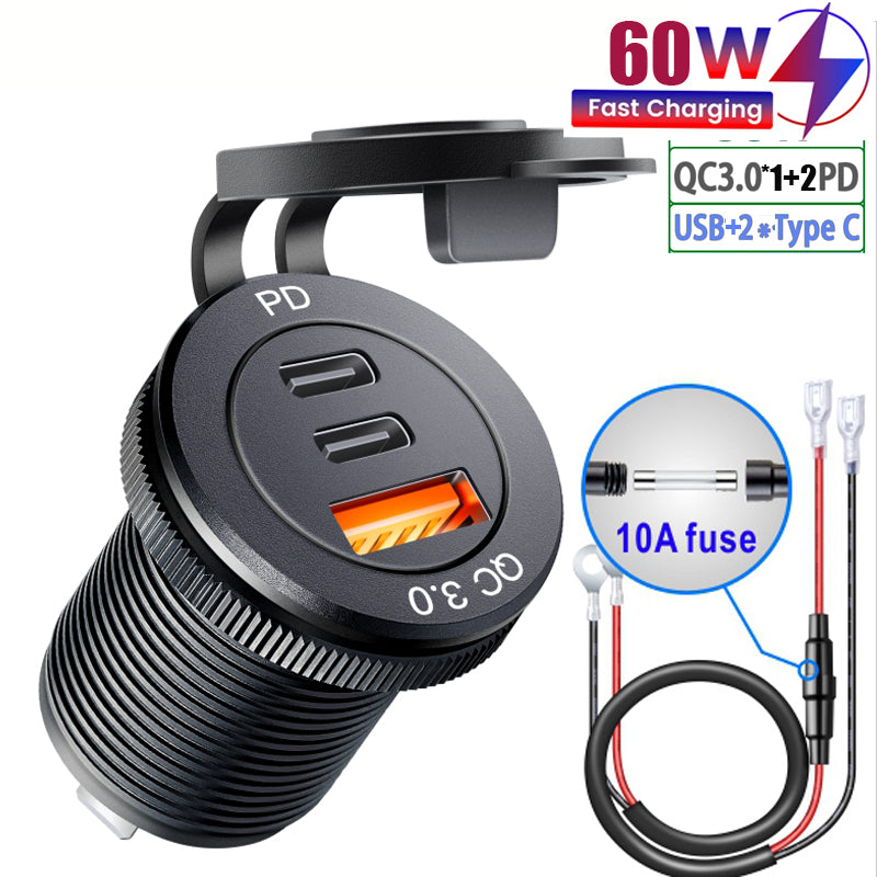 Usb socket in the car Quick Charge PD 3.0 Car Charger 60W