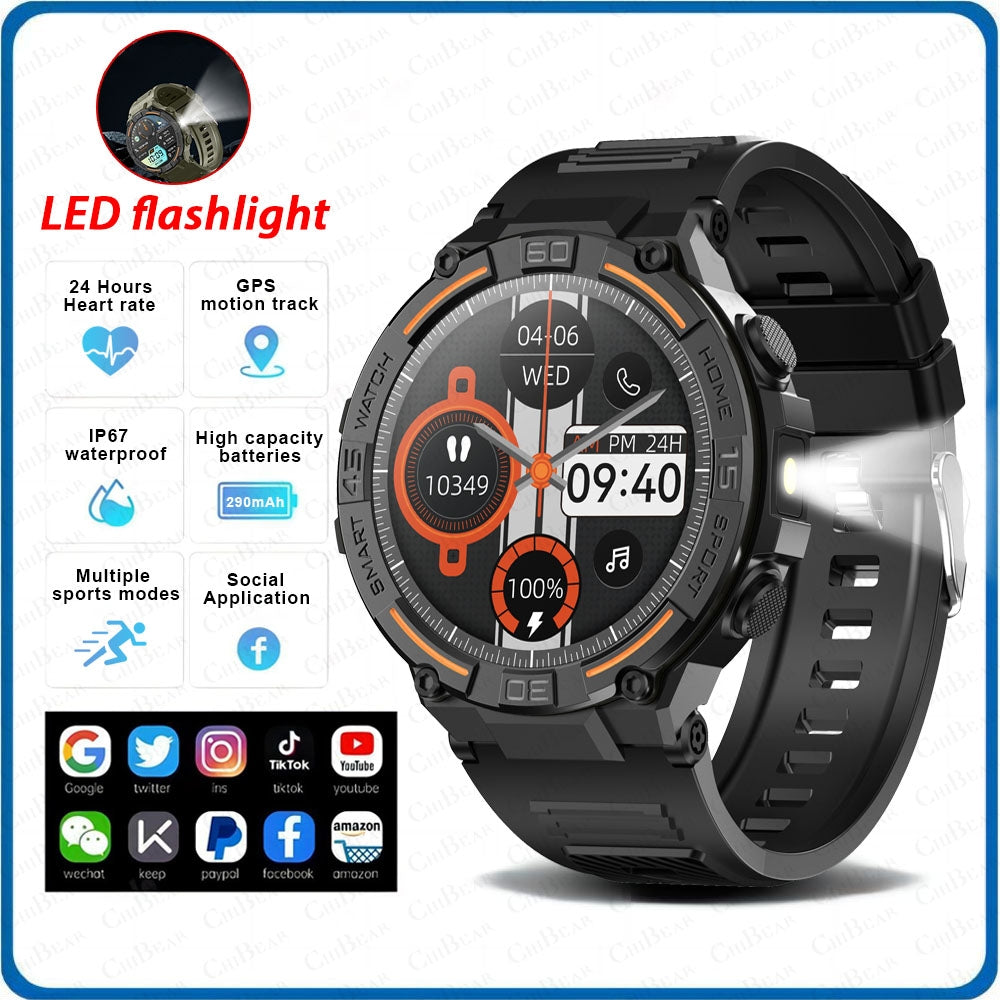 Outdoor Military Rugged Smartwatch Men GPS Sports Fitness Waterproof