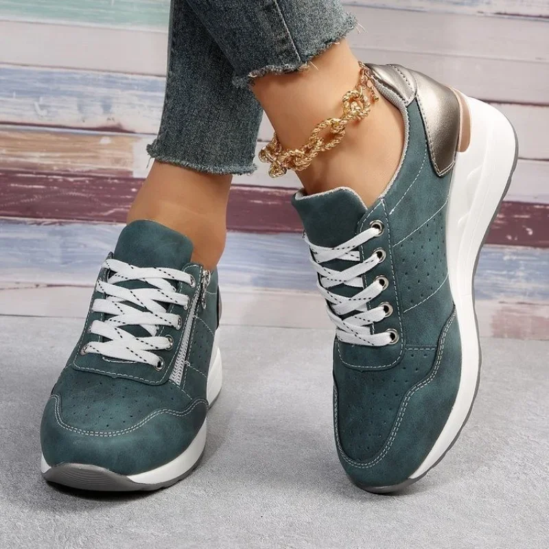 Women Casual Platform Sneakers 2024 Autumn New Lace Up