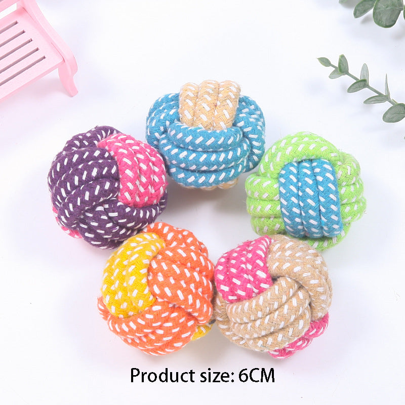Interactive Cotton Rope Mini Dog Toys Ball for Dogs