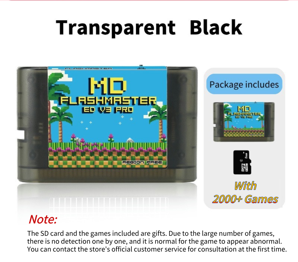 Mega Drive V3.0 Pro Card 4000 in 1 With 8GB TF Card MD Game Card