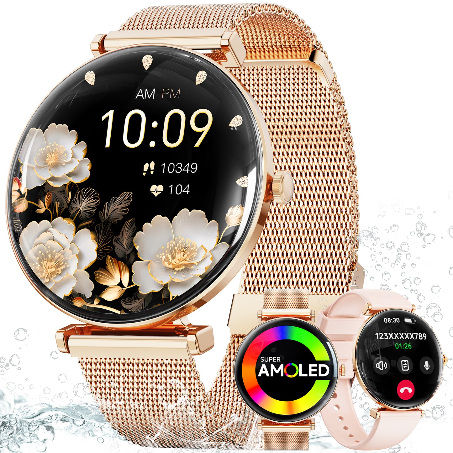 2025  Smart Watch, 1.43 Hd Screen, Ip68 Waterproof Sports Fitness Watch