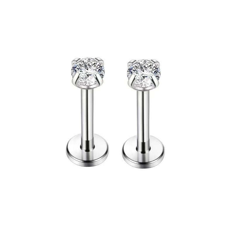 2pcs Stainless Steel Piercing Tragus Stud Earrings