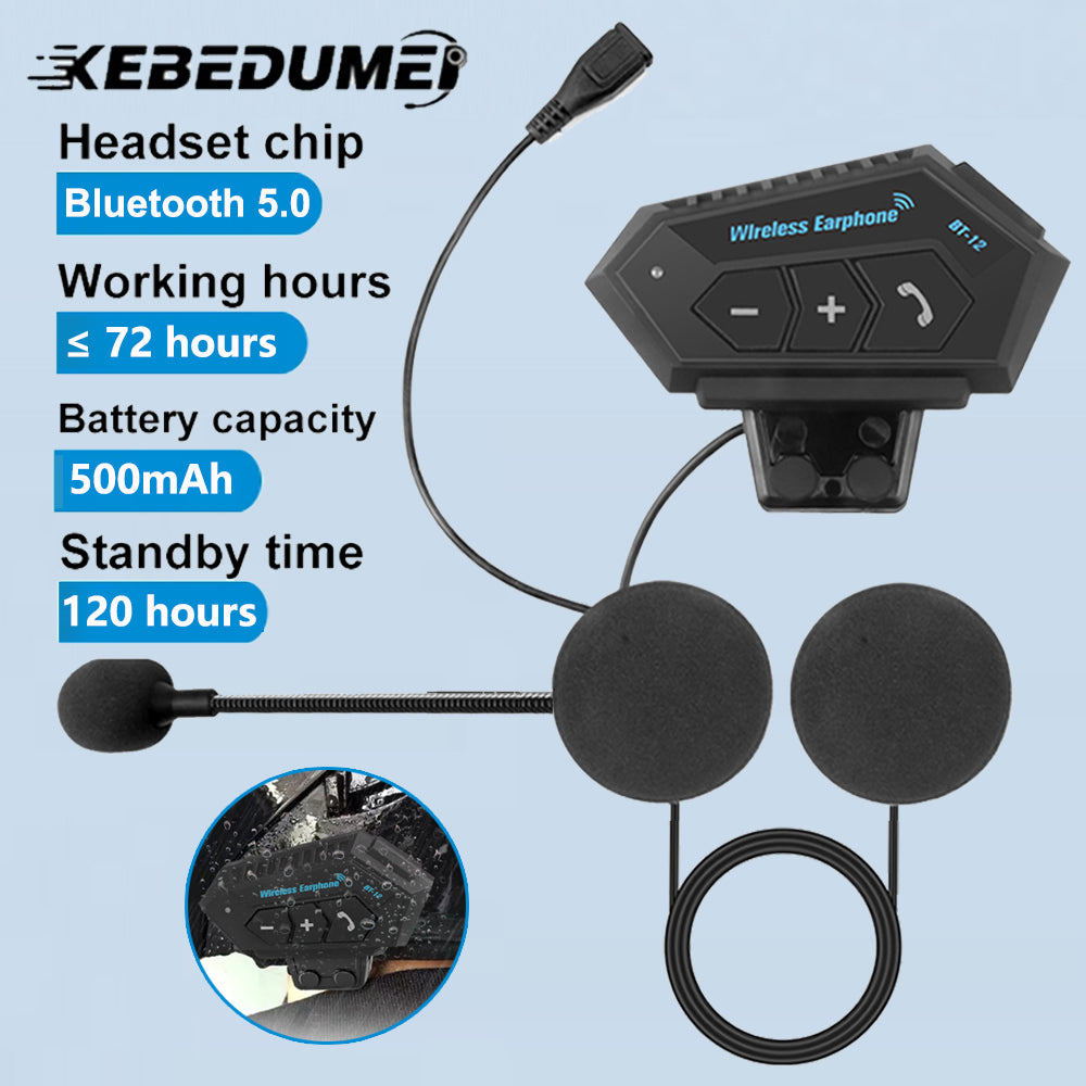 BT12 Motorcycle Helmet Headset Stereo Bluetooth Earphone