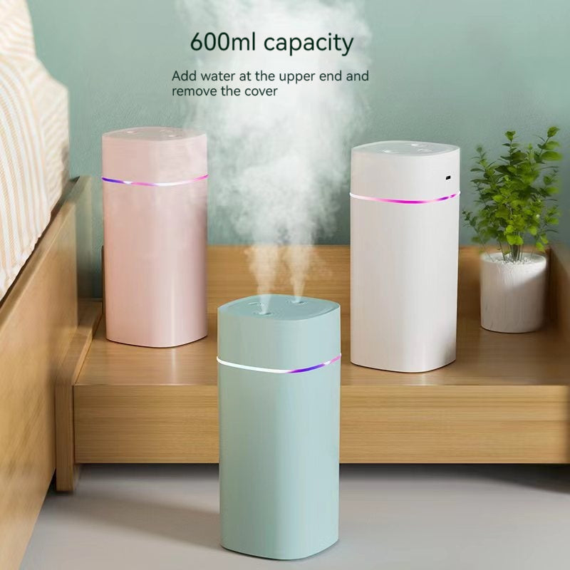 600ML USB Air Humidifier Double Spray
