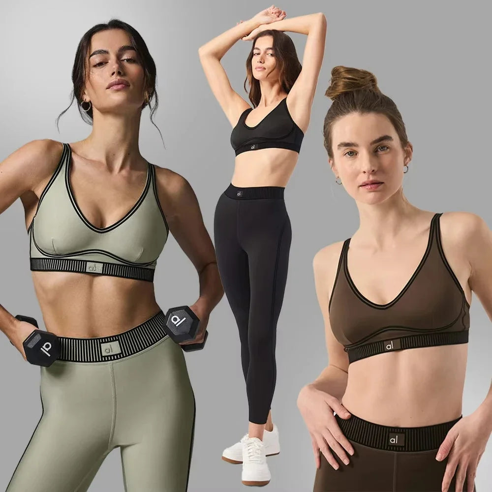 Yoga Bra Gym Set Leggings 7/8 Breasted Smooth and comfortable Sports