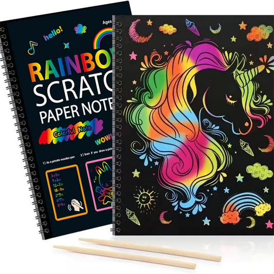 12 sheets/set of rainbow scratch-off books, art and craft