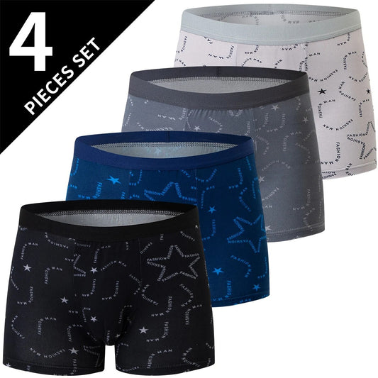 4 Pack European and American Size MEN'S Printed Fashion Boyshort