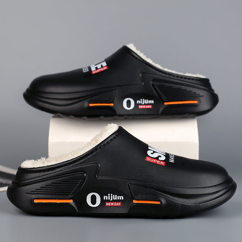 New Winter Men Warm Slippers Cotton Slippers Outdoor