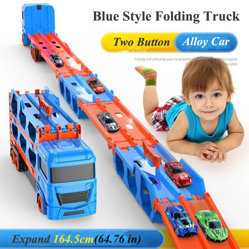 Large Car Transporter Truck Folding Track Racing