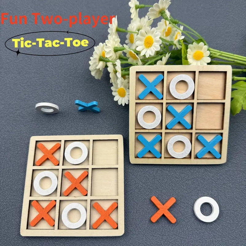 Wooden Tic Tac Toe Puzzle Game