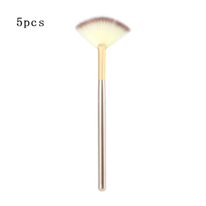 5pcs Fan Brushes Facial Brushes Soft Makeup Brush Cosmetic Applicator Tools