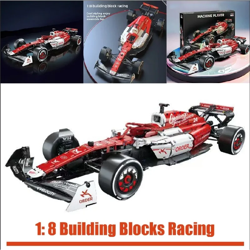 1768PCS 1:8 F1 Architecture Racing MOC Building Blocks