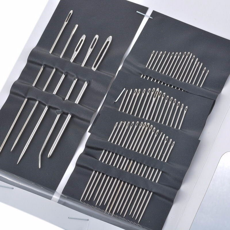 55 Pieces Stainless Steel Big Eye Hand Sewing Needles