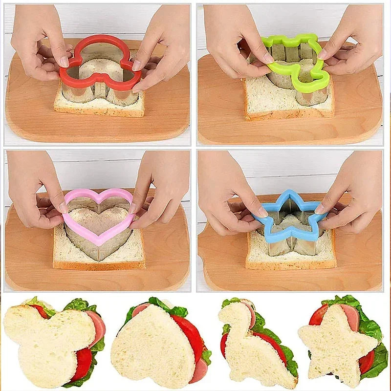 Hot Animal Dinosaur Star Heart Shape Stainless Steel Bread Mould