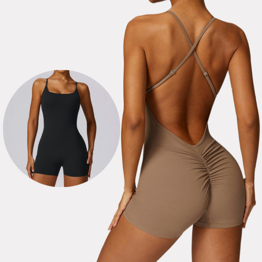 Cross Back Sport Romper Short Workout Romper Women GYM