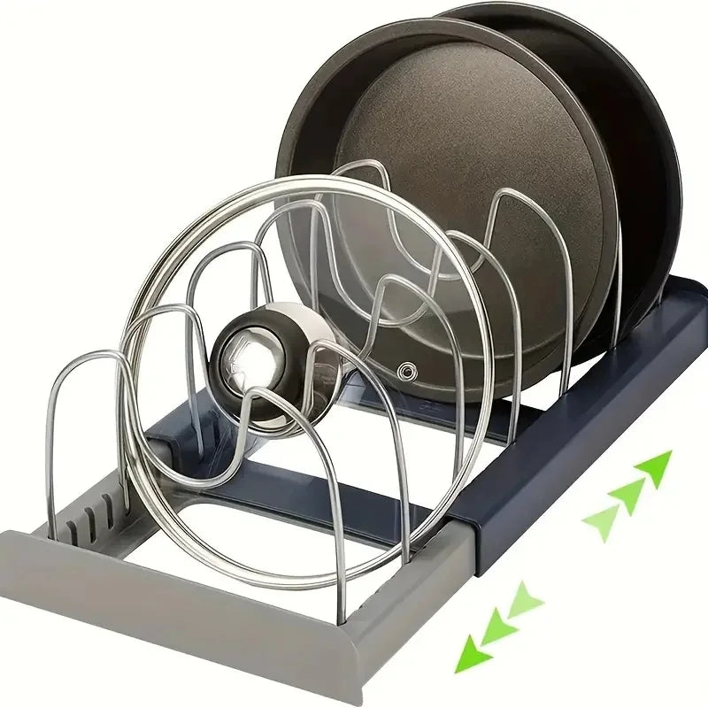 Expandable Stainless Steel Storage Rack Kitchen Cabinet Holder for Pan Pot