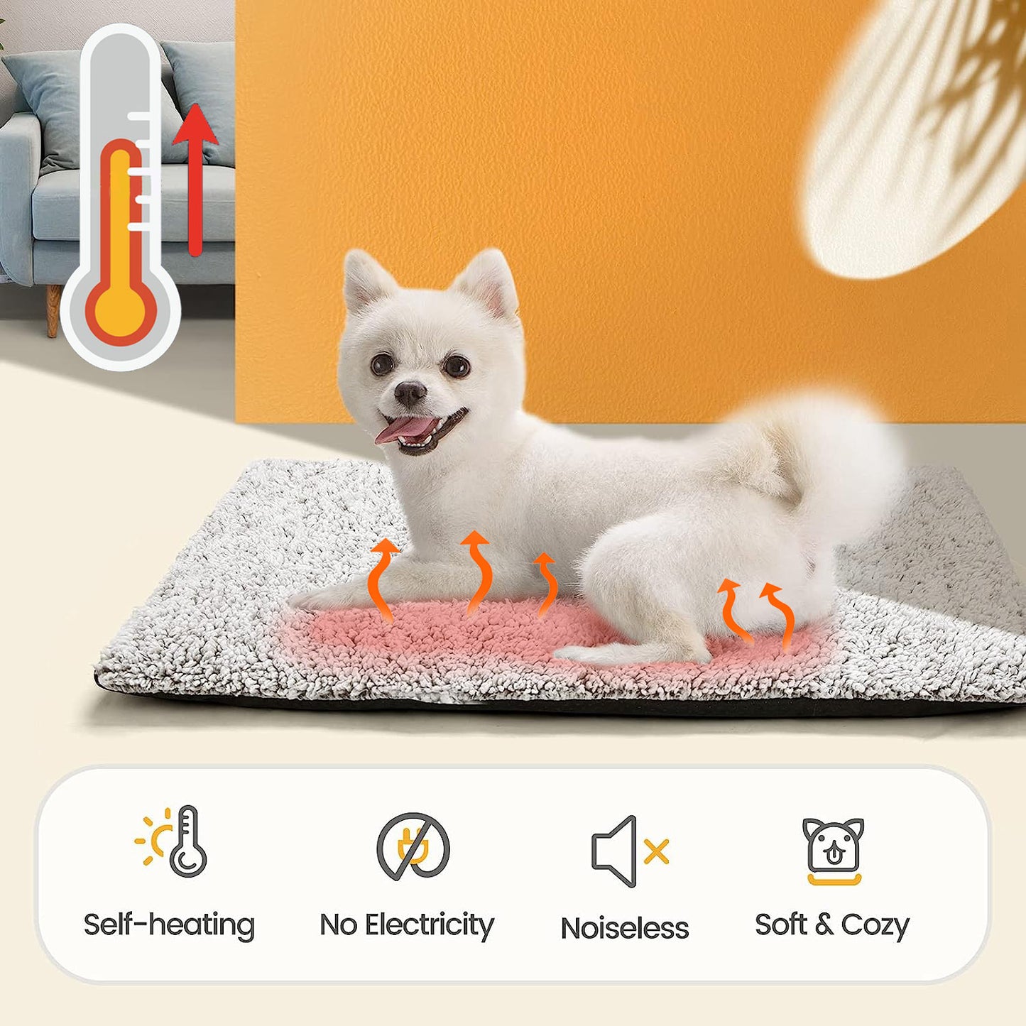 Self-Heating Pet Mat, Super Soft Aluminum Film Dog Mattress For Sleeping, Cat And Dog