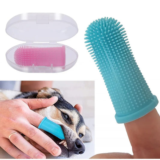 Dog Super Soft pet Finger Toothbrush Teeth Cleaning Breath Care Nontoxic