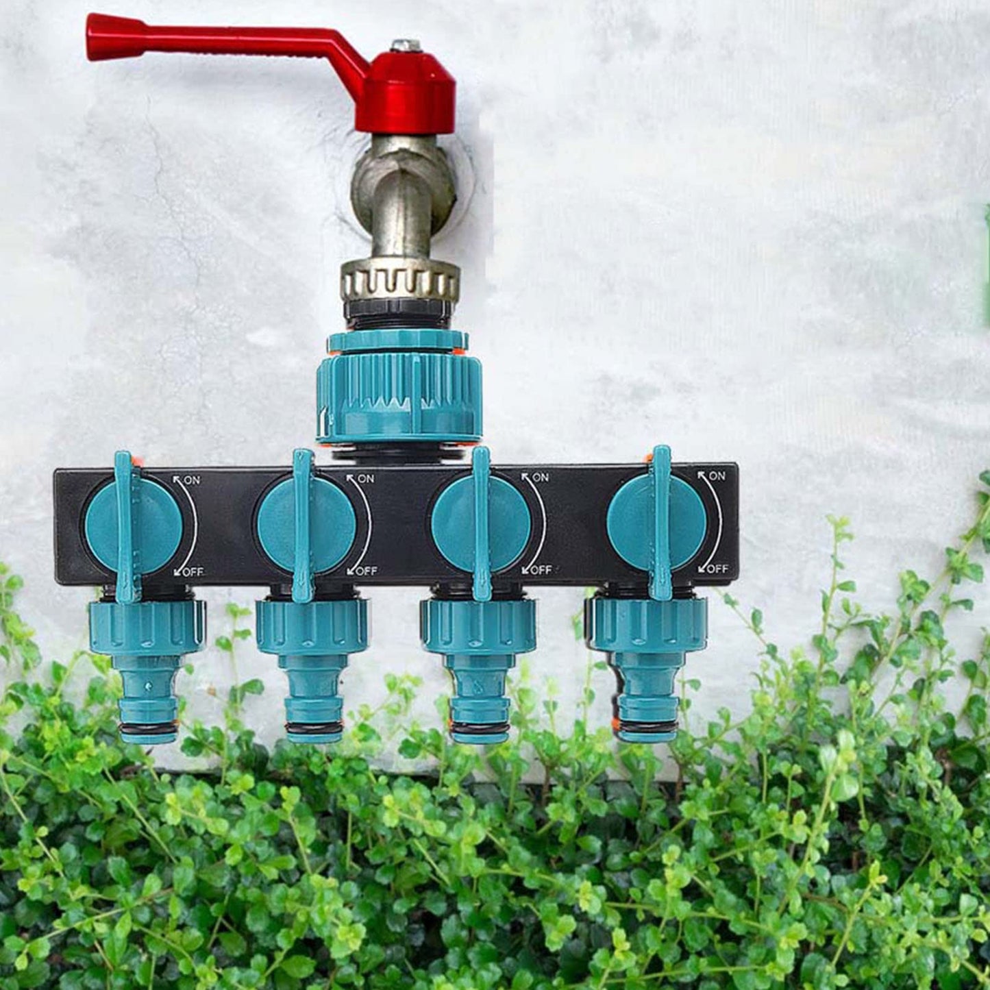 4-Way Water Splitters 1" to 3/4" to 1/2" Thread European Standard Thread