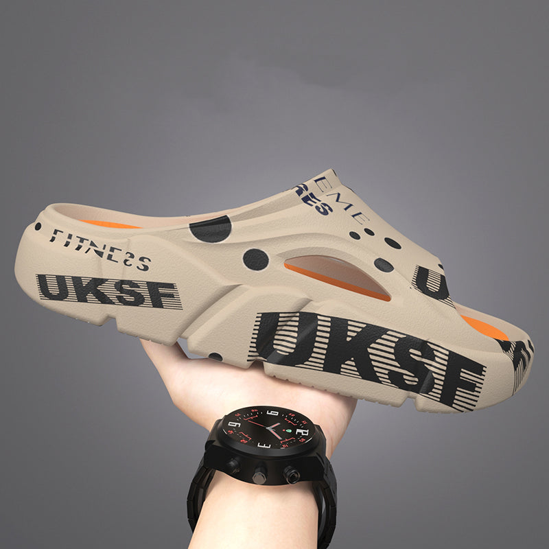 Summer Trend Mens Slippers Non-Slip Sandals Thick Soft Platform