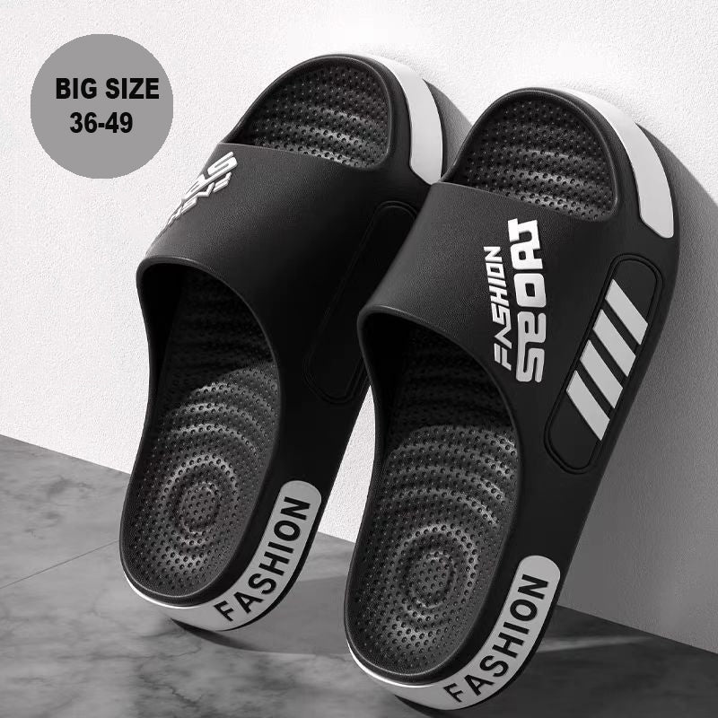 Men Slippers Summer Flat Sole Home Slippers For Women Man Open Toe Trend Slides