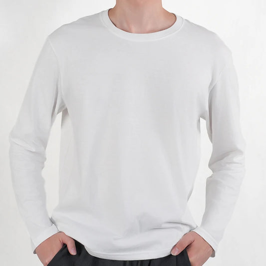 1PC Mens White Black Shirts Casual Long Sleeve Top Cotton Moisture
