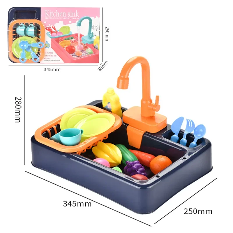 Kitchen Toy Plastic Dish Wash Sink Set