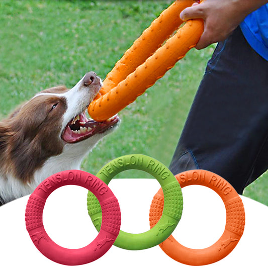 1pc Orange Dog Toys Pet Flying Disk Training Ring Puller