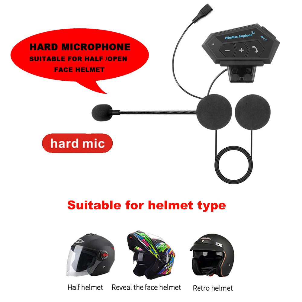 BT12 Motorcycle Helmet Headset Stereo Bluetooth Earphone