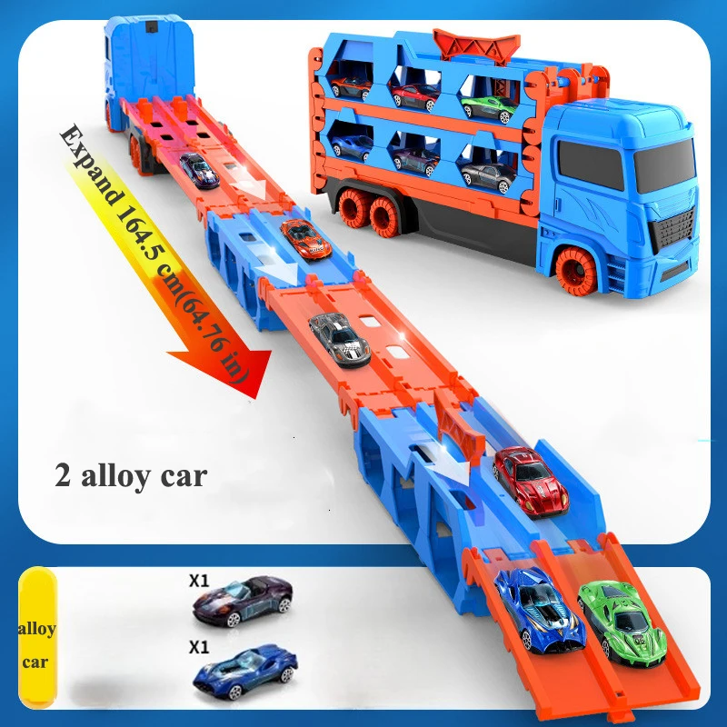 Large Car Transporter Truck Folding Track Racing