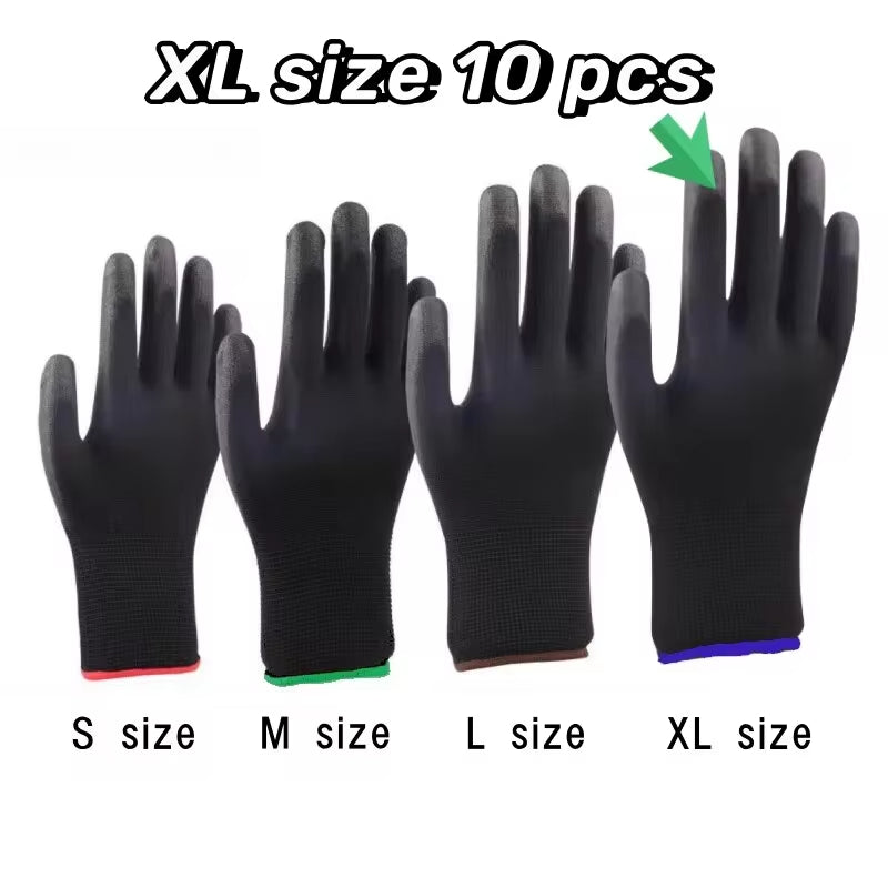 10 Pairs Durable Safety Gloves - Anti-Slip, Wear-Resistant