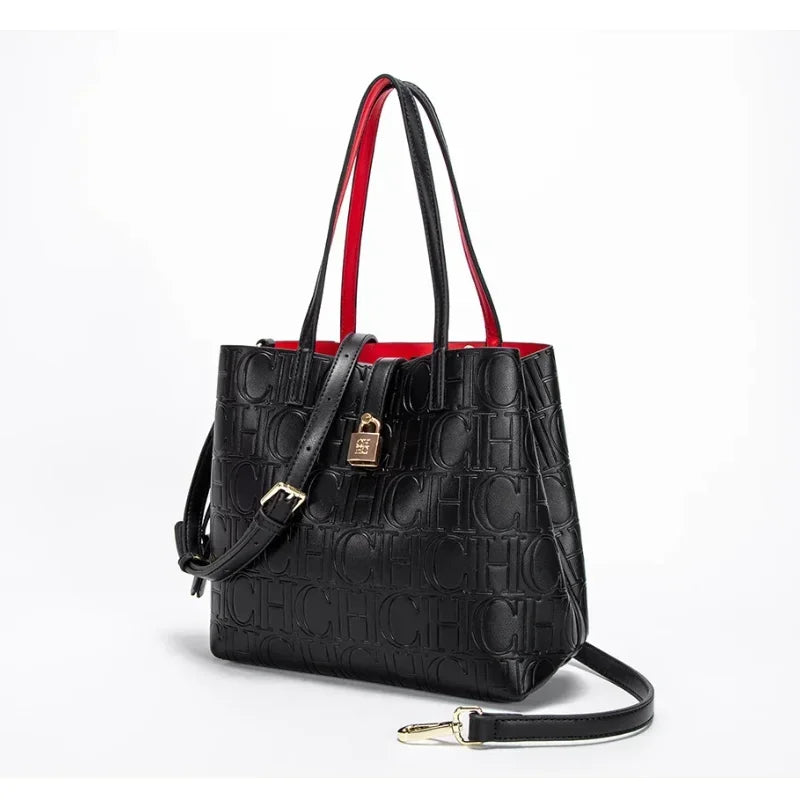 Simple Large Capacity Embossed Women's Shoulder Bag