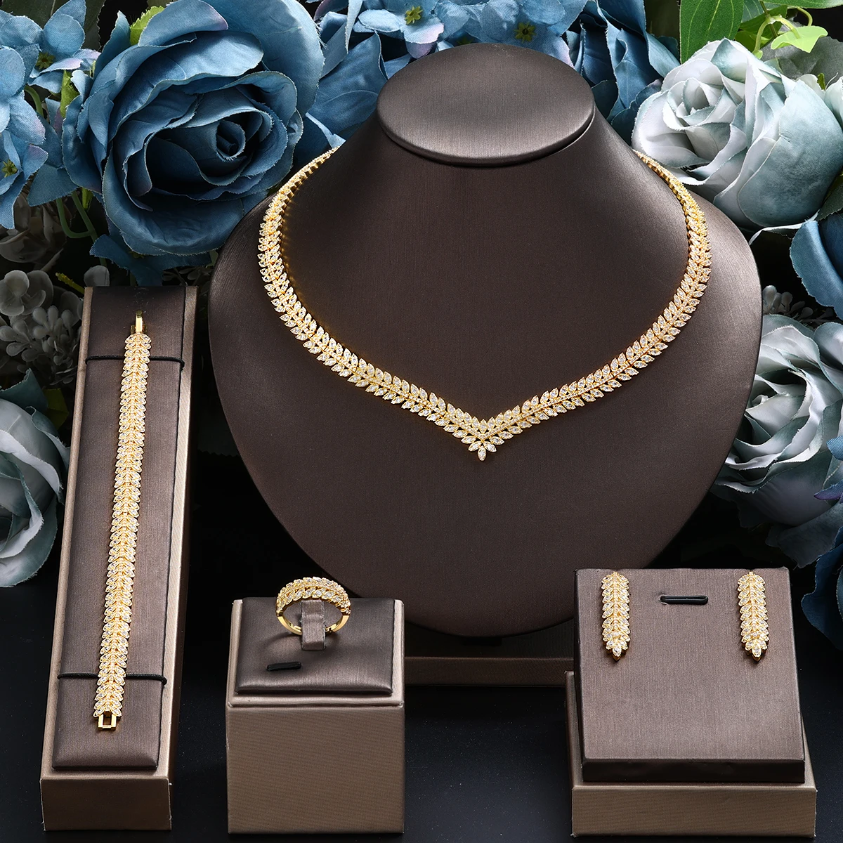 Fashion Gold Plated Dubai Jewelry Set For Women