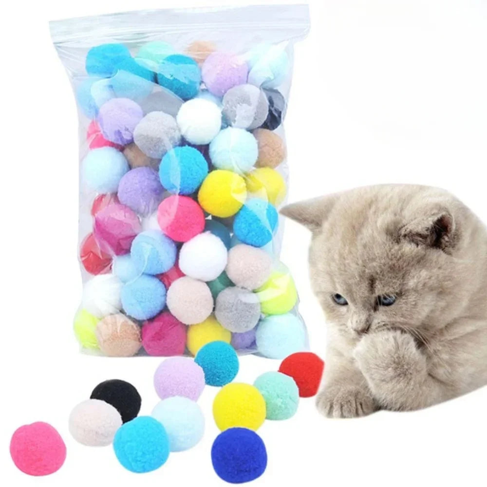 Delysia King 70pcs Cat Toy Plush Ball