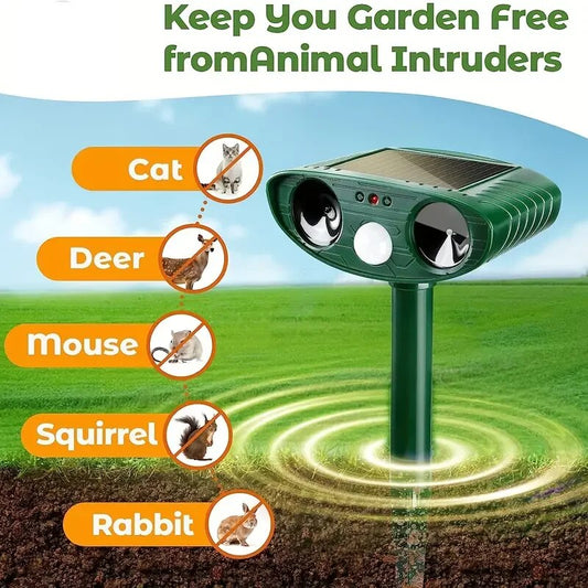 Cat Dog Repellant Solar Powered Rechargeable Garden Waterproof creature Deterrent For Farm Yard