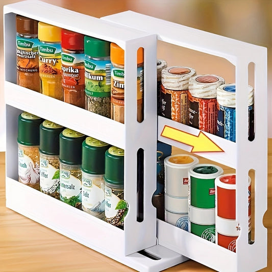 1 PC spice storage rack,90 degree swivel item storage rack