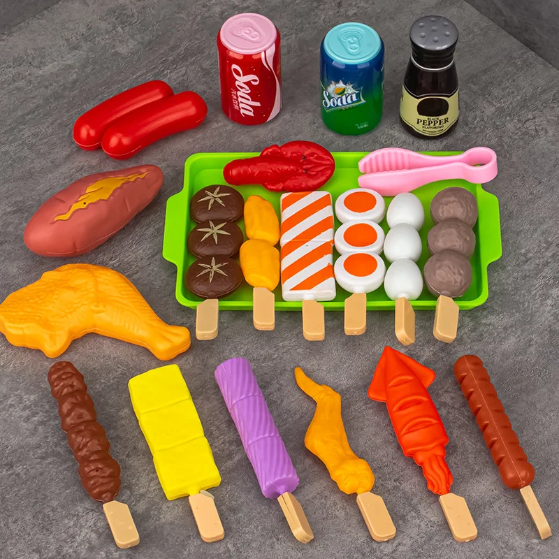 Kids Barbecue Food Set Kitchen Pretend Play Cooking Toys