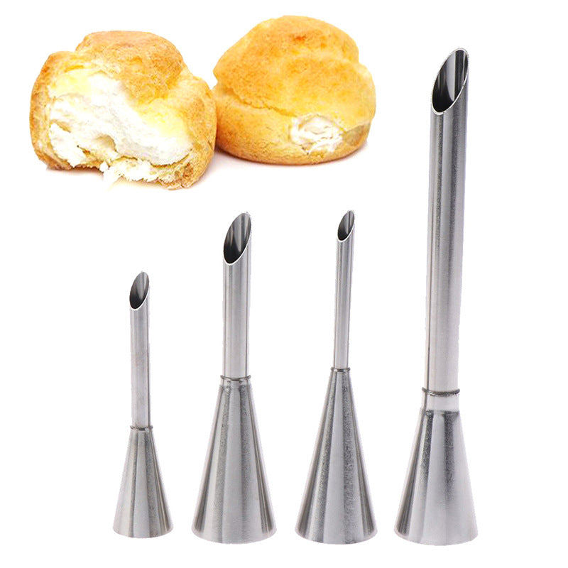 4Pcs set Stainless Steel Puff Cream Nozzles Cake Icing Piping Tip