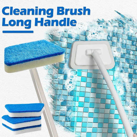 Bathroom Sponge Cleaning Brush Multi-Functional Tool Long Handle