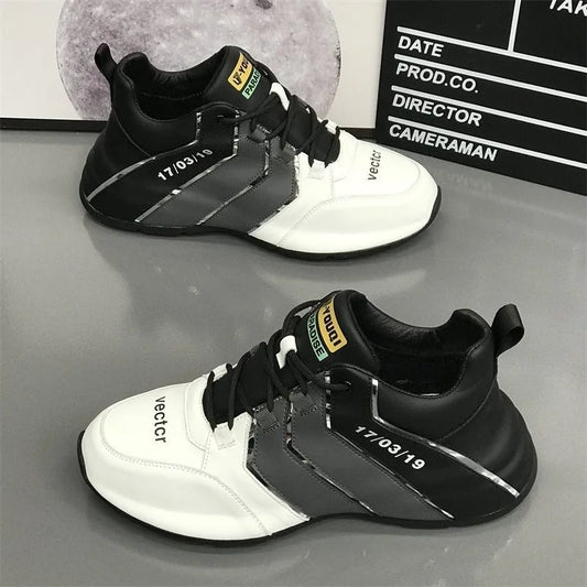 Men's Comfortable Leather Sport Shoes Trendy Thick