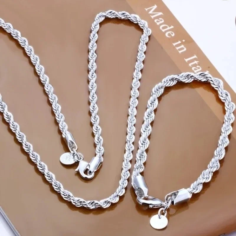 Charm 925 sterling silver Accessories Chain Necklace Bracelet Women