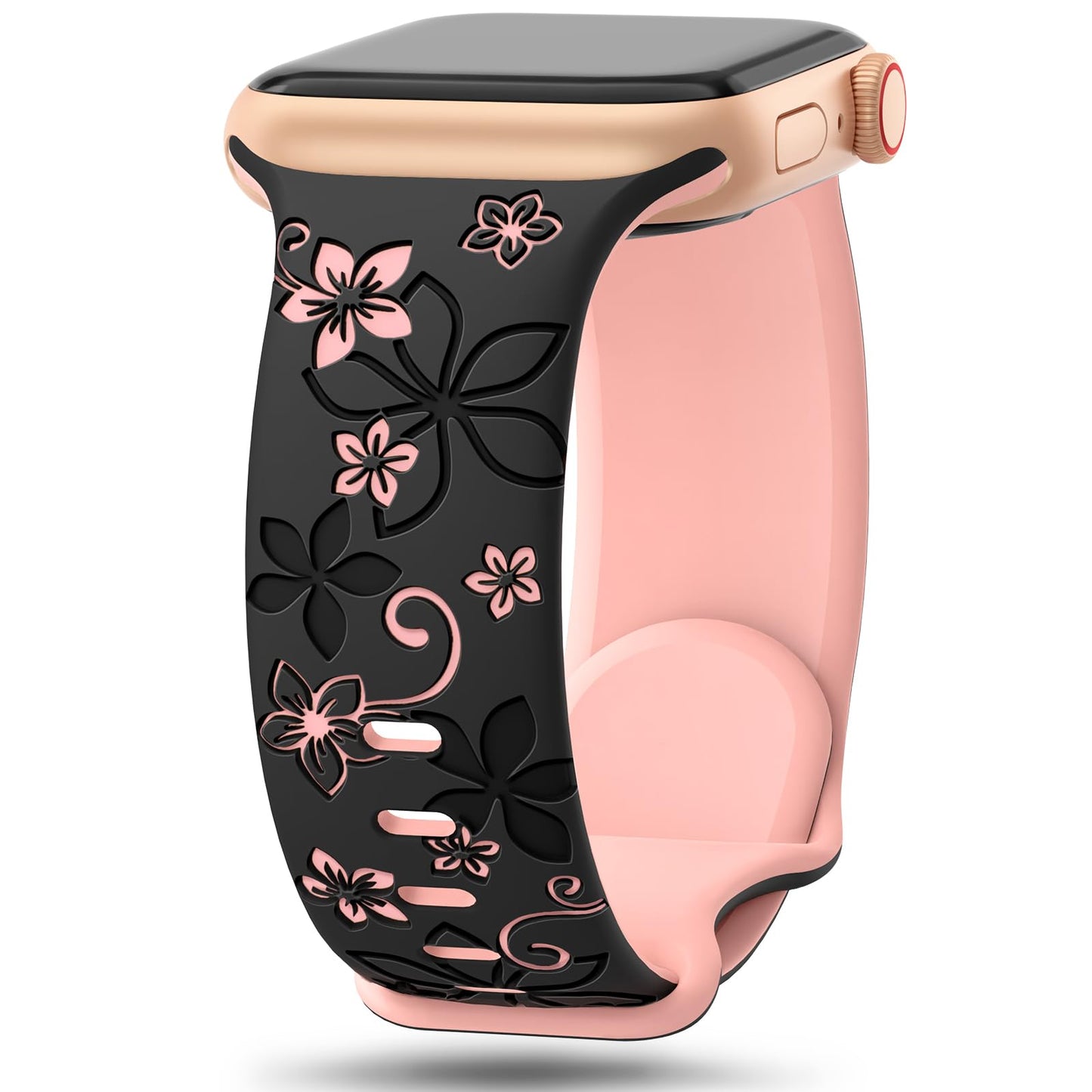 Floral Engraved Strap For Apple Watch Band 41mm 40mm