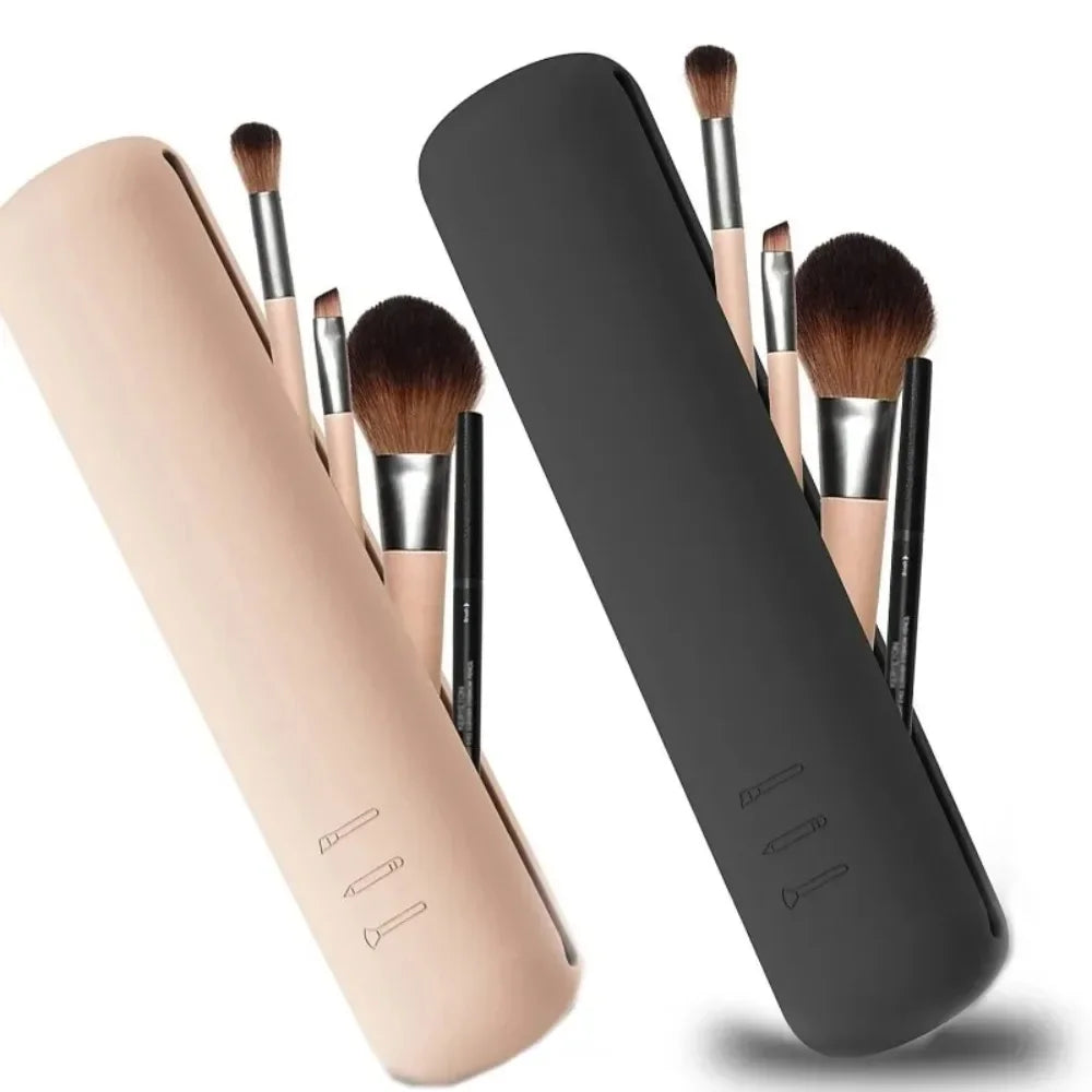 Travel Makeup Brush Holder Silicone Cosmetic Brushes Bag