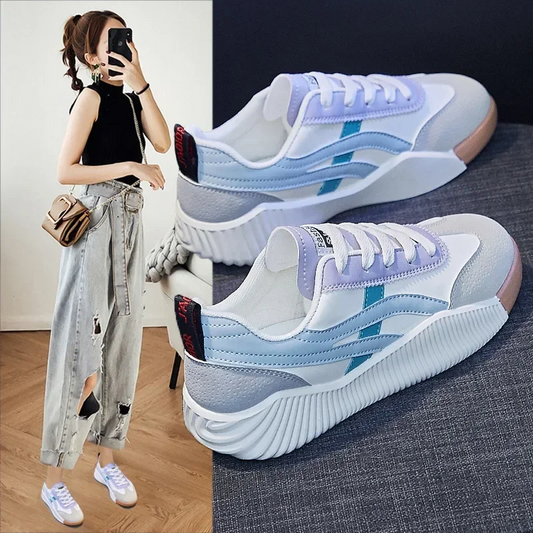 Women Outdoor Jogging Sneakers Spring PU Leather
