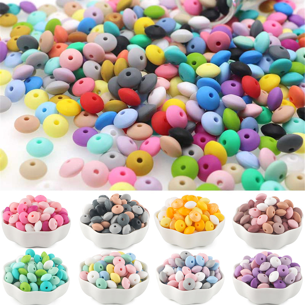 20Pcs/lot 12mm Lentil Silicone Beads
